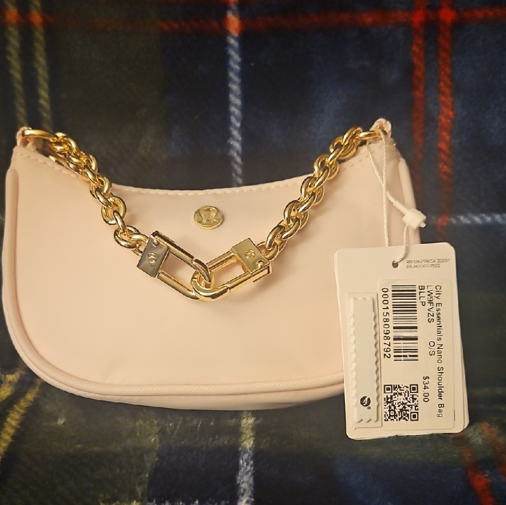 Nano Pink Mini Shoulder Bag with Gold Chain